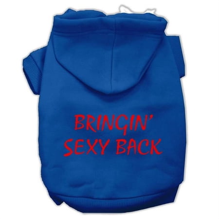 Bringin Sexy Back Screen Print Pet Hoodies, Blue - Extra Large 16