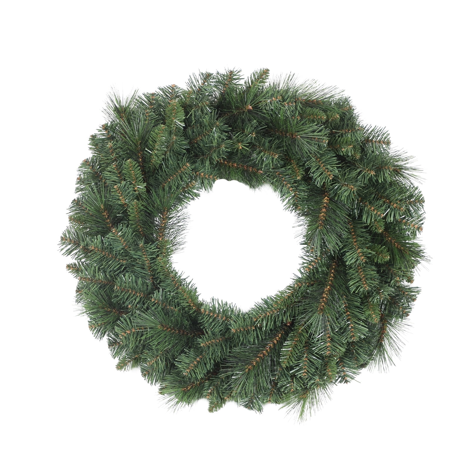 Bringstar 24" Pine Artificial Christmas Wreath, Unlit Green Wreath for Front Door, Pine Needles, PVC Branches