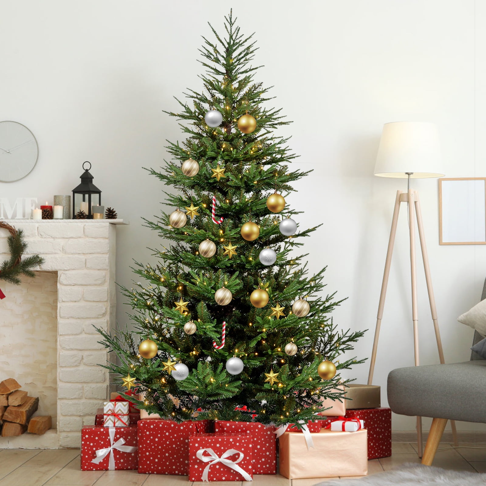 Bringstar 4.5FT Fir Artificial Christmas Tree w/1526 PE&PVC Mixed ...