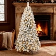 thumbnail image 1 of Bringstar 9FT Pre-Lit Flocked Christmas Tree, Hinged Artificial Xmas Tree/Premium PVC Branches, 650 Lights, 1 of 8