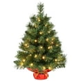 thumbnail image 1 of Bringstar Pre-lit Artificial Mini Christmas Tree, 2ft Tabletop Christmas Tree with 50 LED Lights, 1 of 9