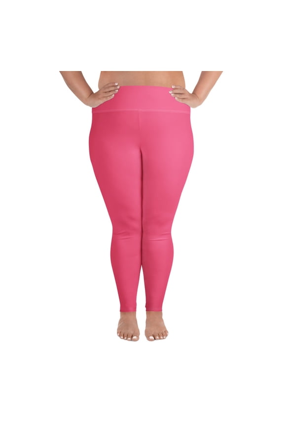 Brink Pink, Pink Plus Size Leggings, Pink Leggings for Plus Size, Big Size Pink Leggings, Pink Leggings for Big Women