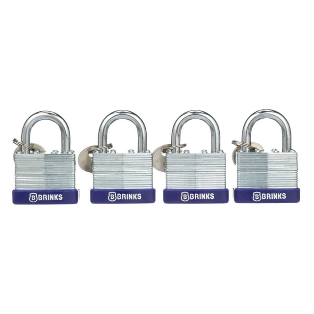 Brink's 40mm Laminated Steel Padlock, 8 Pack