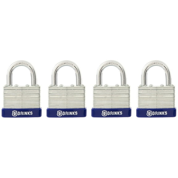 Brink's 40mm Laminated Steel Padlock, 8 Pack