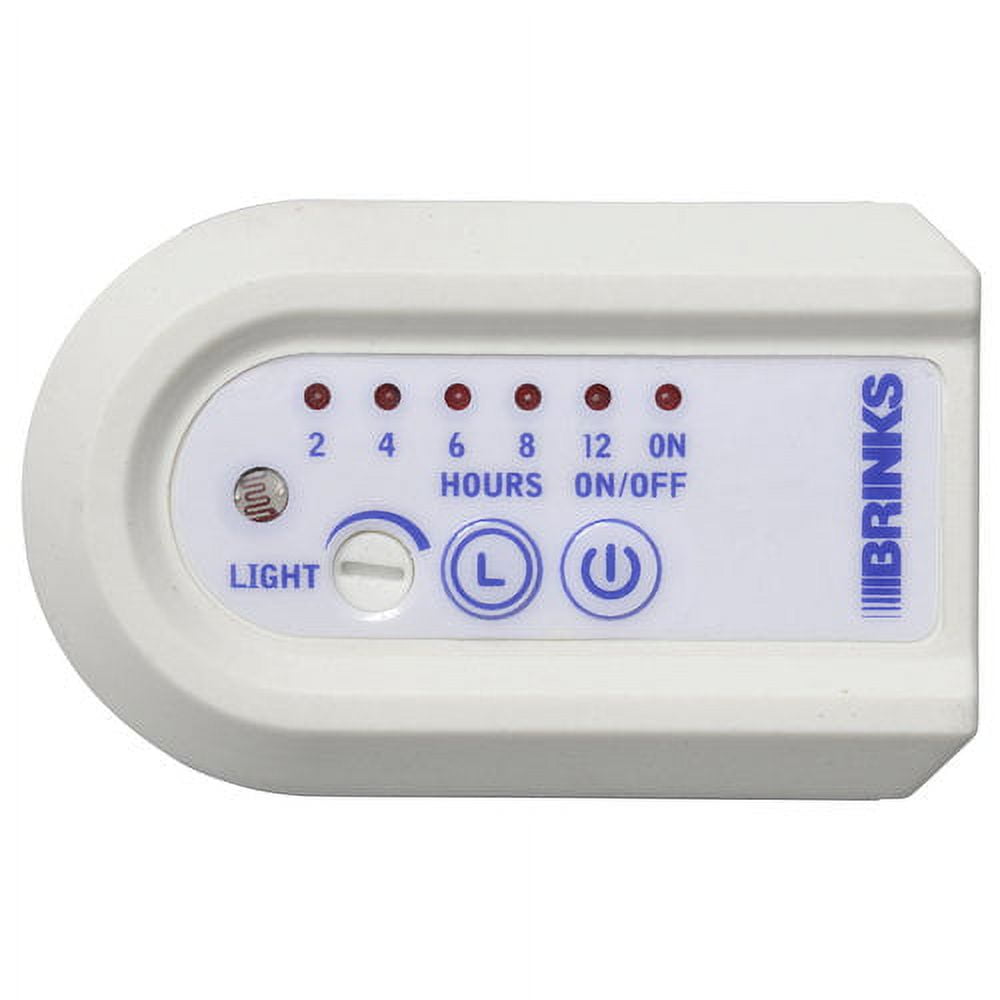 White Digital Timer with Photocell and Push Button Control