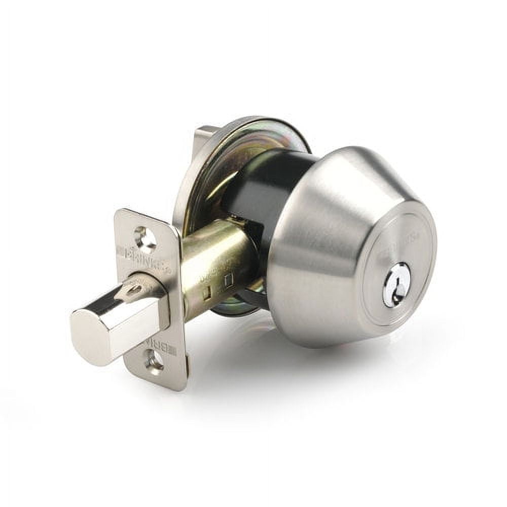 Brink's Single Cylinder Deadbolt in Stainless Steel Finish