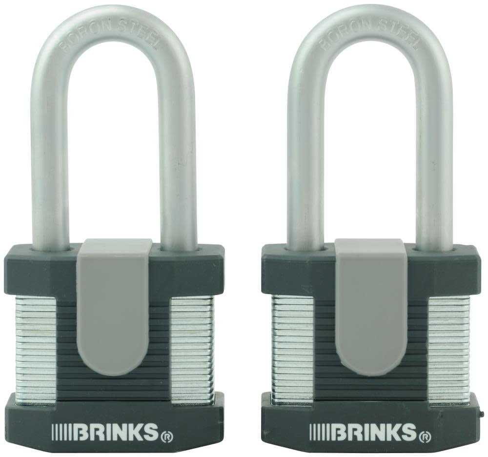 Brinks 2Pack 2In Steel Shackle Keyed Padlocks
