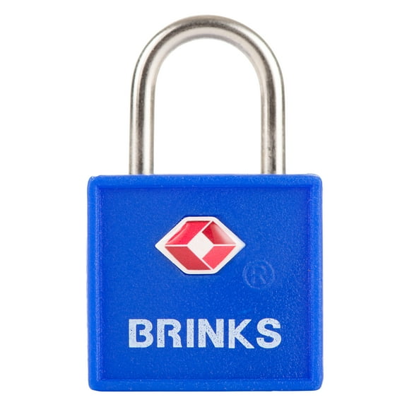 Brinks 22mm Covered Aluminum TSA Padlock in Assorted Colors, 4 pack
