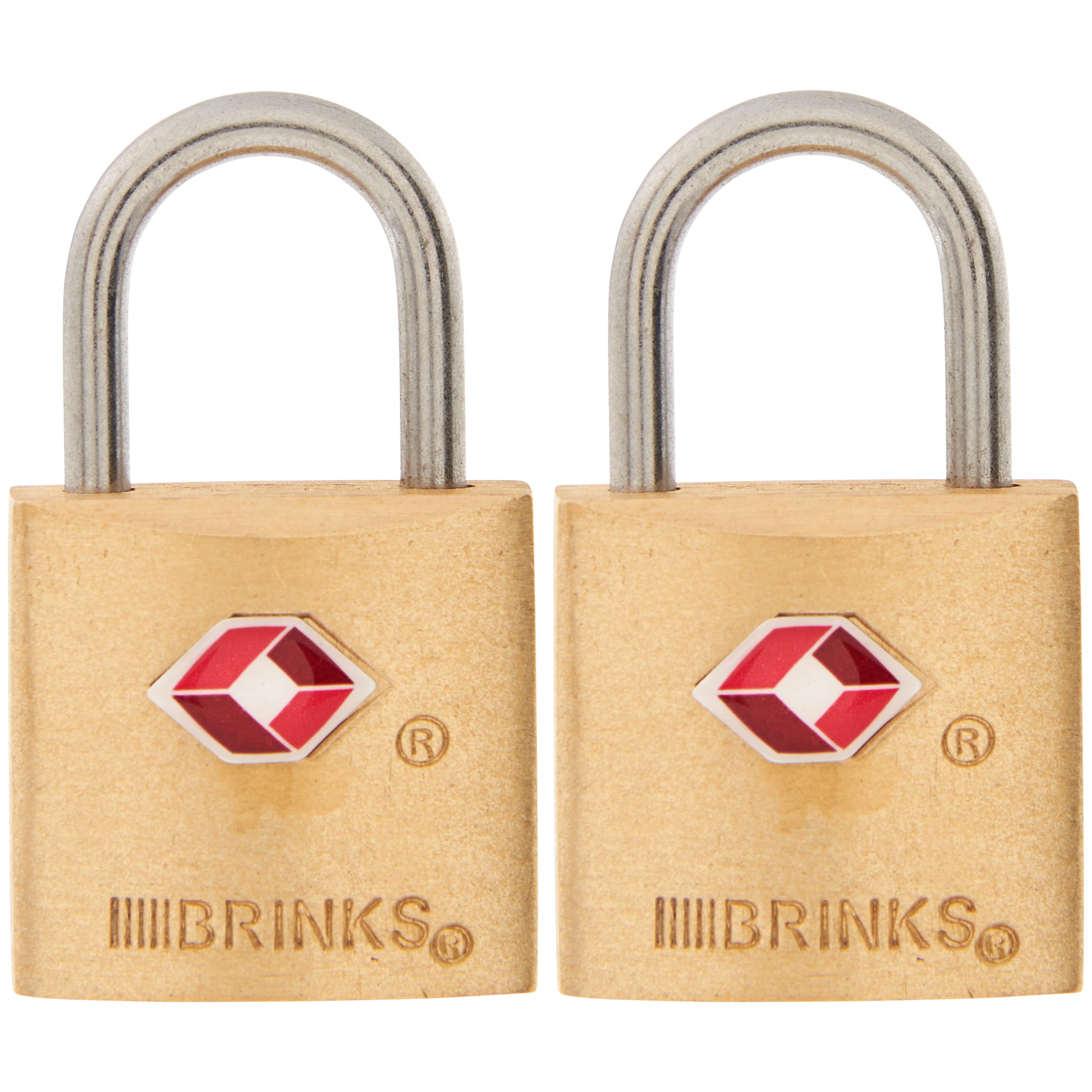 Brinks 22mm tsa brass padlocks, 2Pack, 4 piece total