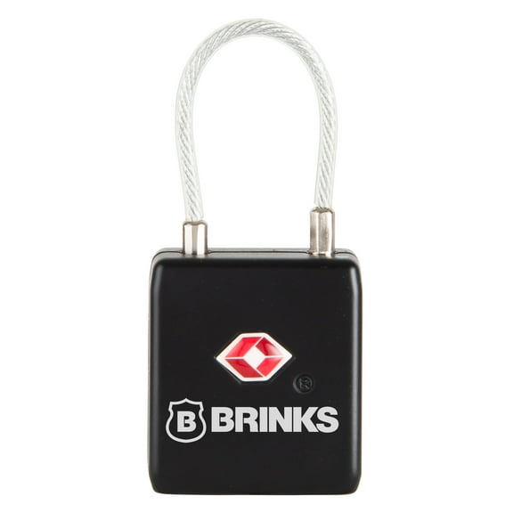 Brinks 28mm, TSA Luggage Padlock with a 1in Steel Cable Shackle