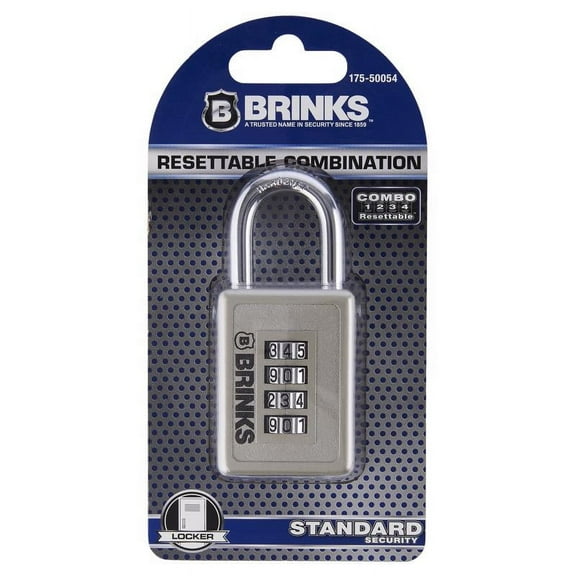 Brinks 3.25 in. W X 1.574 in. L Die-Cast Zinc 4-Dial Combination Padlock