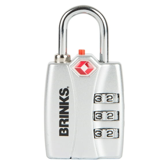Brinks, 30mm Steel Combination TSA Indicator Padlock with Hardened Shackle