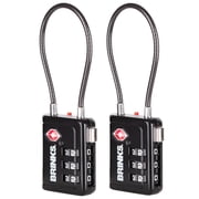 Brinks 34mm Black TSA Indicator Lock with 2.5-Inch Long Cable Shackle, 2-Pack