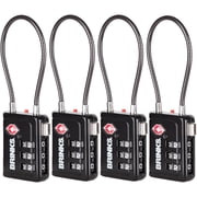 Brinks 34mm Black TSA Indicator Lock with a Long Cable Shackle, 4 pack