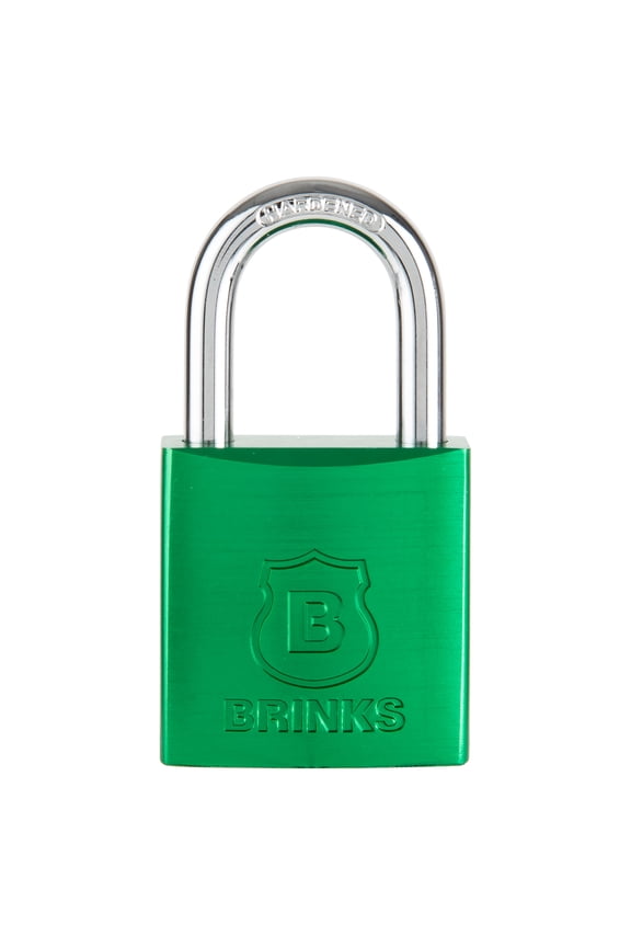38mm Green Anodized Aluminum Solid Body Padlock with 1in Shackle