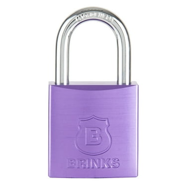 Brinks 38mm Purple Anodized Aluminum Solid Body Padlock with 1in Shackle