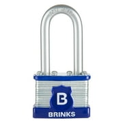 Brinks 44mm Laminated Steel Padlock with 2in Boron Shackle, 2 pack