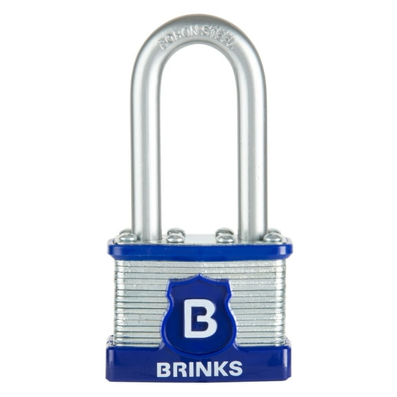 Brinks 44mm Laminated Steel Padlock with 2in Boron Shackle, 2 pack