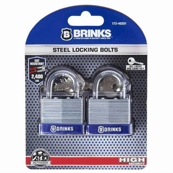Brinks Brinks 2-Pack 40mm Laminated Steel Padlock