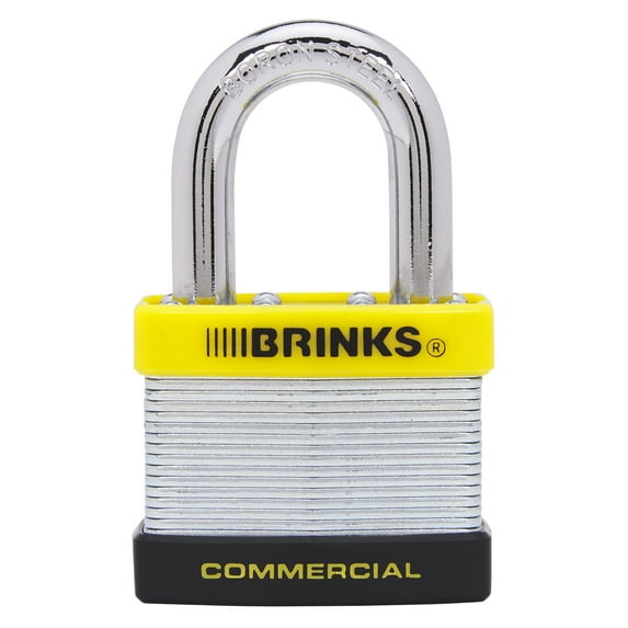 Brinks Commercial Laminated Steel 50mm Keyed Padlock with 1 1/4in Shackle