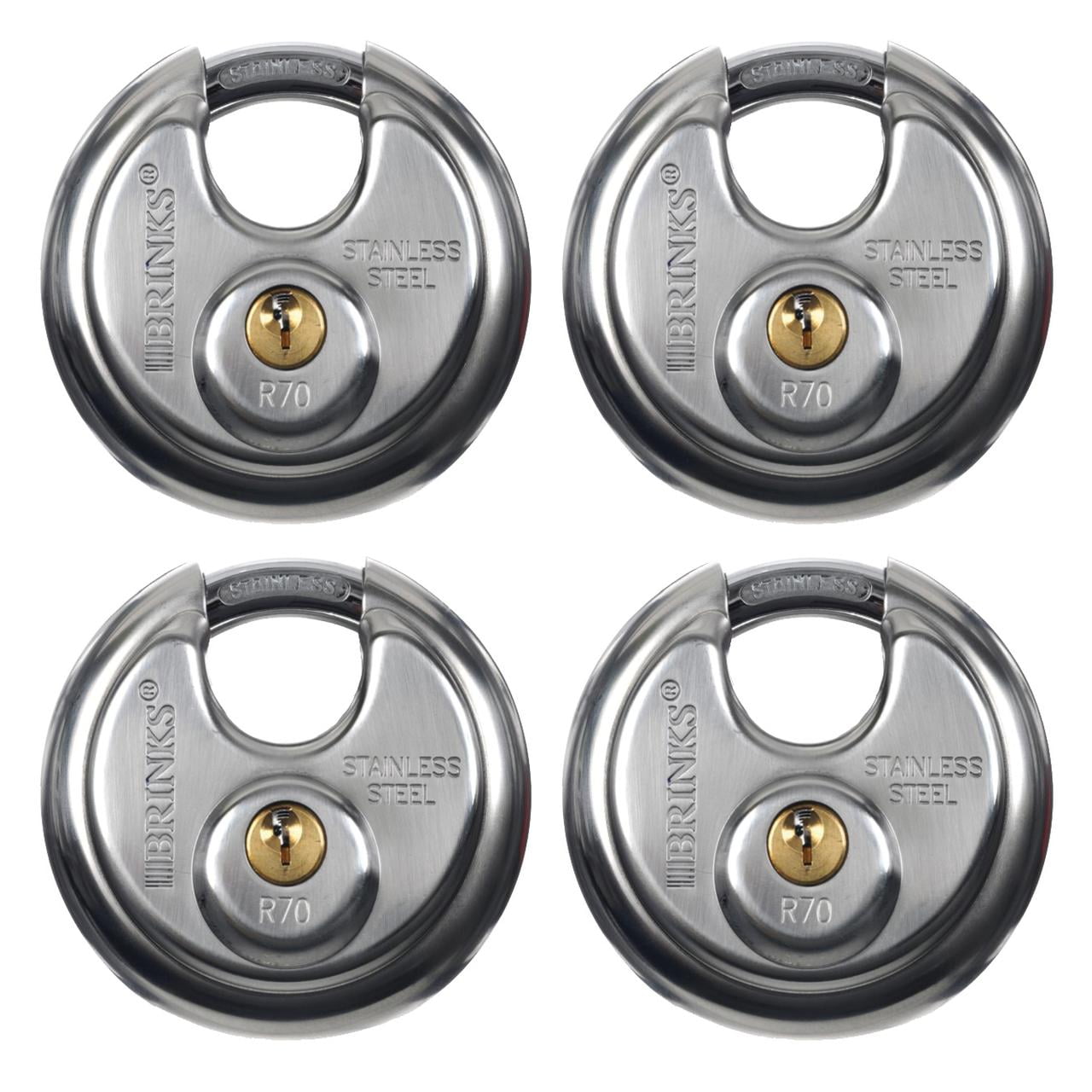 Brinks Commercial Stainless Steel 70mm Keyed Discus Padlock with 5/8in