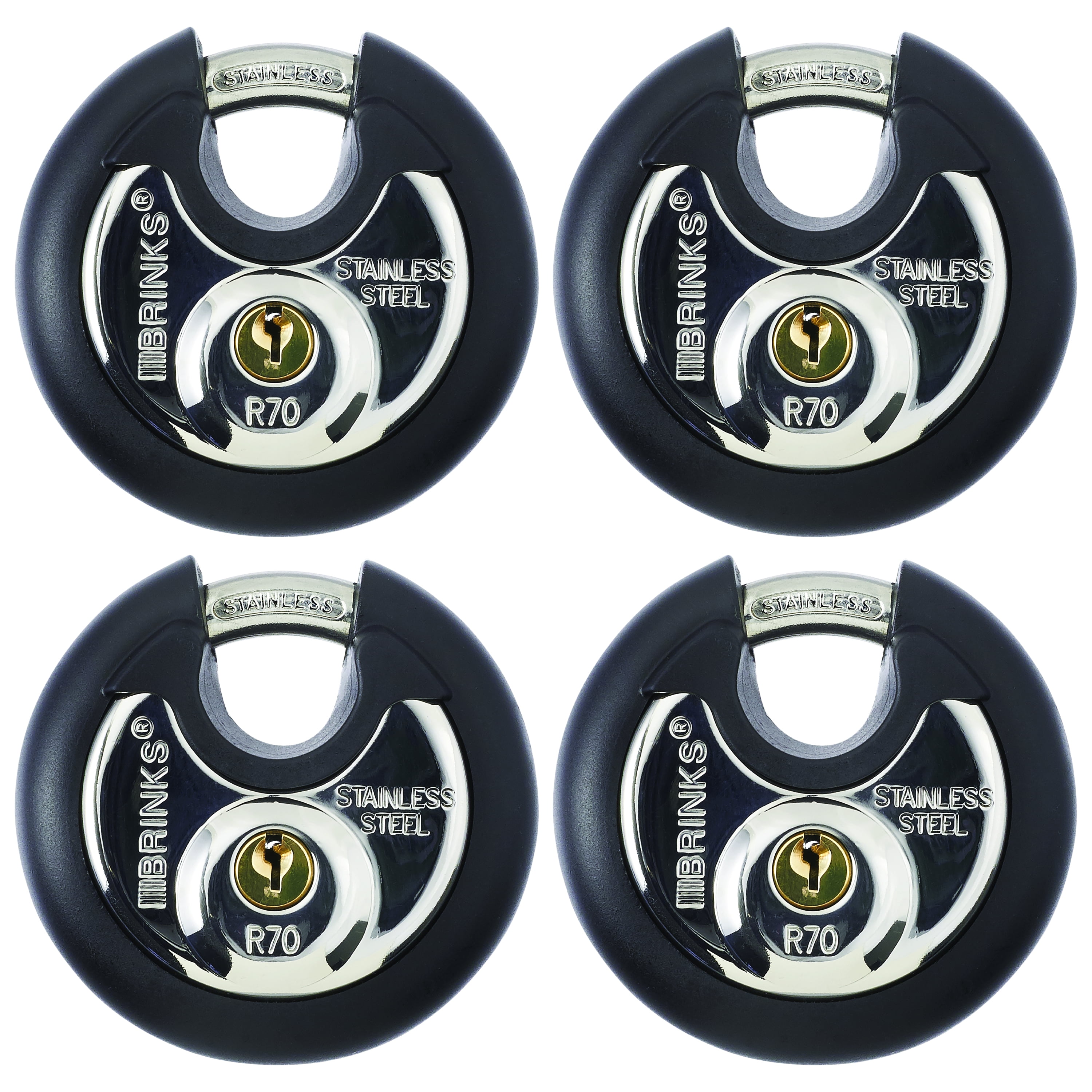 Brinks 40mm Laminated Steel Weather Resistant Padlock - 3 Pack 1858766 1