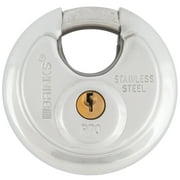 Brinks Commercial Stainless Steel 70mm Keyed Discus Padlock with 5/8in Shackle Clearance