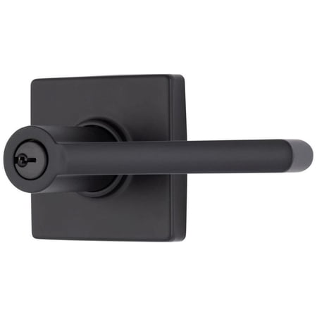 Brinks Contemporary Keyed Entry Lever Doorknob, Matte Black