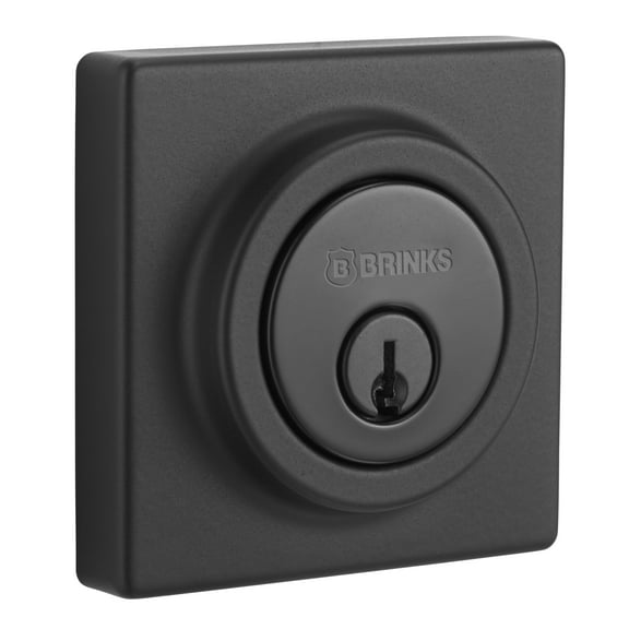 Brinks Contemporary Single Cylinder Deadbolt, Matte Black