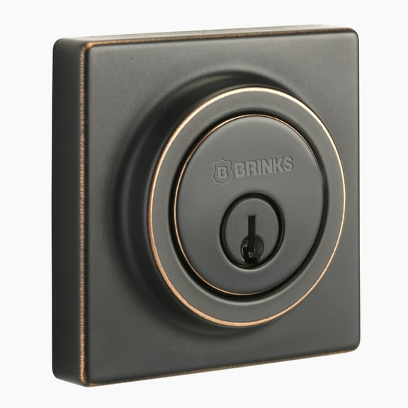 Brinks Contemporary Single Cylinder Deadbolt, Tuscan Bronze