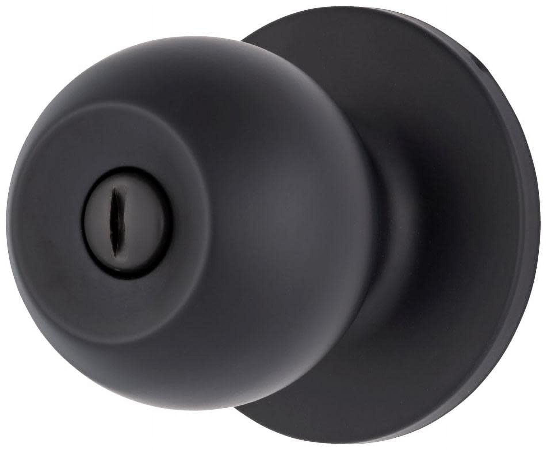 BRINKS  Transitional Privacy Locking Interior Ball Door Knob, Matte Black - Designed for Traditional and Transitional Homes and Blends Seamlessly with Interior Dcor E2435-122