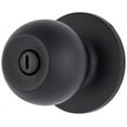 thumbnail image 1 of BRINKS  Transitional Privacy Locking Interior Ball Door Knob, Matte Black - Designed for Traditional and Transitional Homes and Blends Seamlessly with Interior Dcor E2435-122, 1 of 7