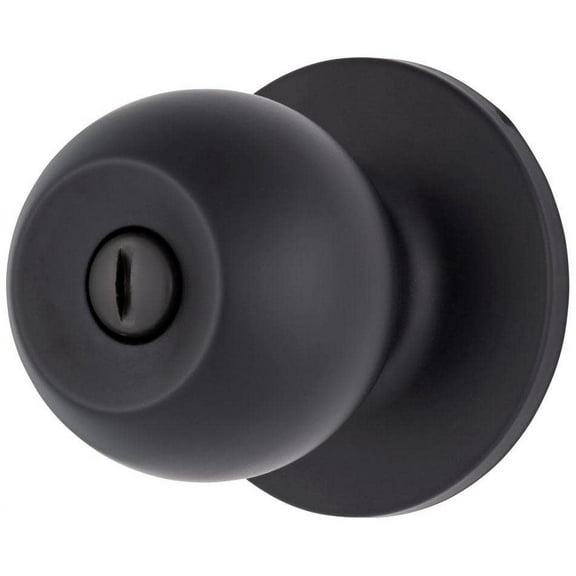 BRINKS Transitional Privacy Locking Interior Ball Door Knob, Matte Black - Designed for Traditional and Transitional Homes and Blends Seamlessly with Interior Dcor E2435-122