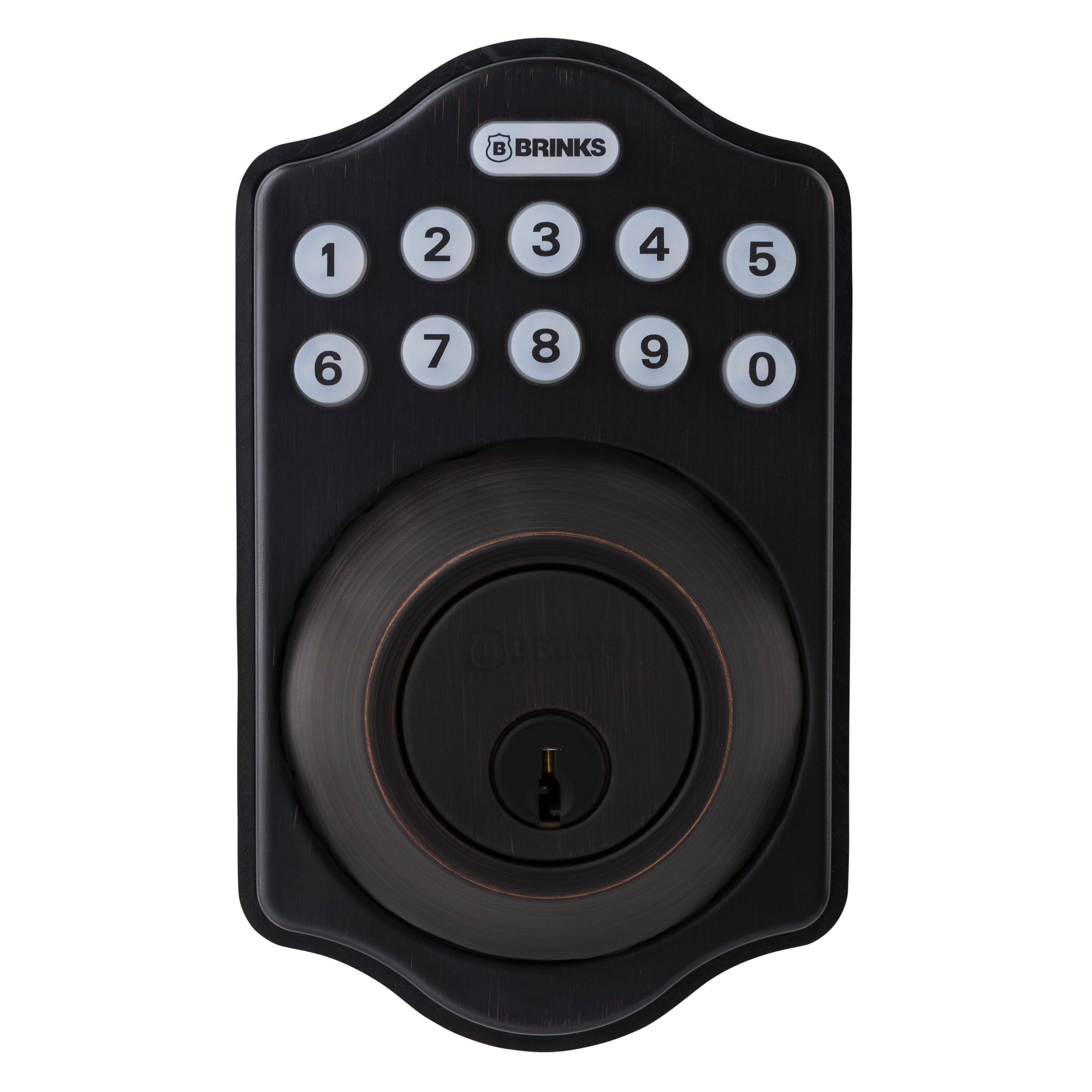 Brinks, Electronic Deadbolt Door Lock in Tuscan Bronze Finish