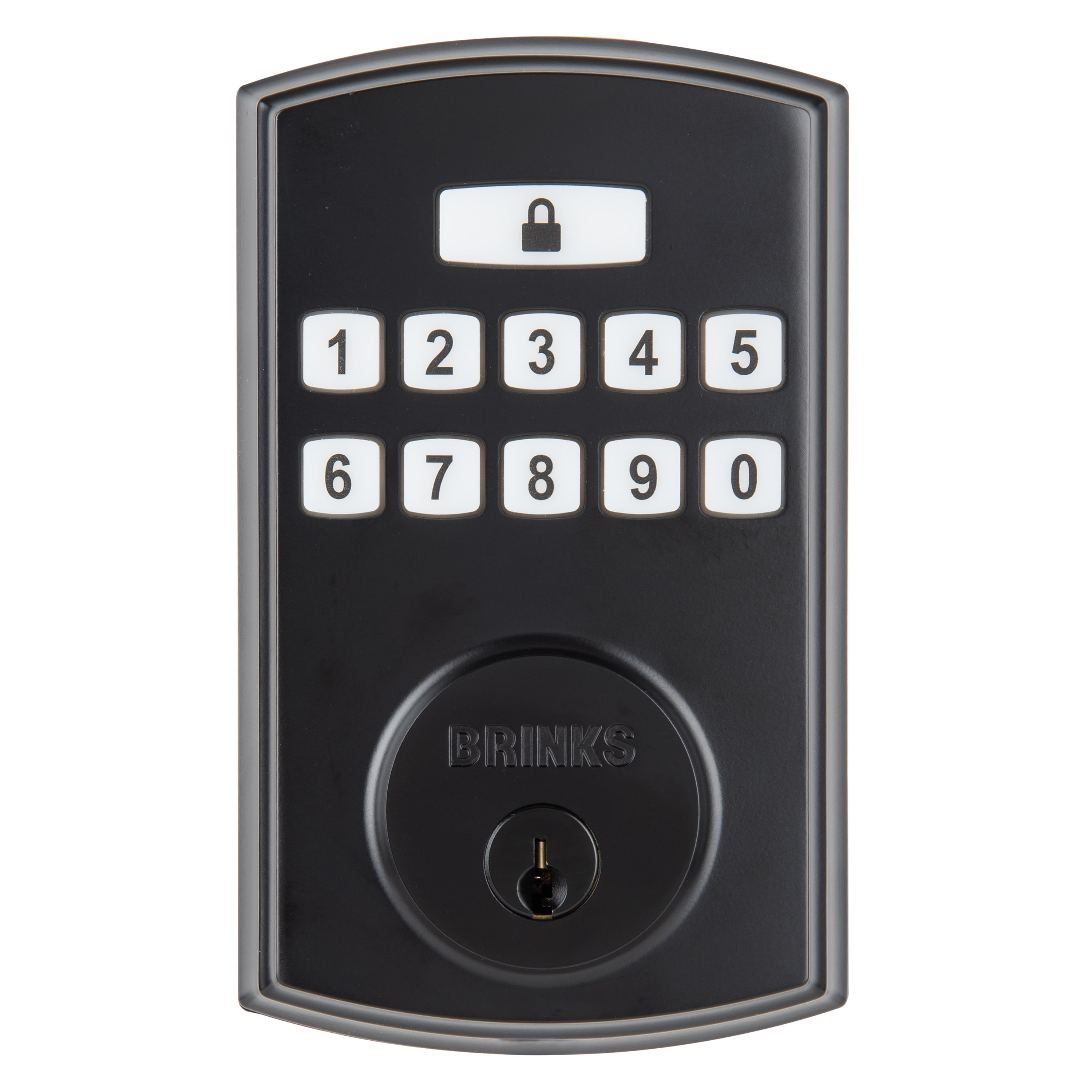 Brinks, Electronic Keypad Deadbolt with ProGuard, Transitional, Matte