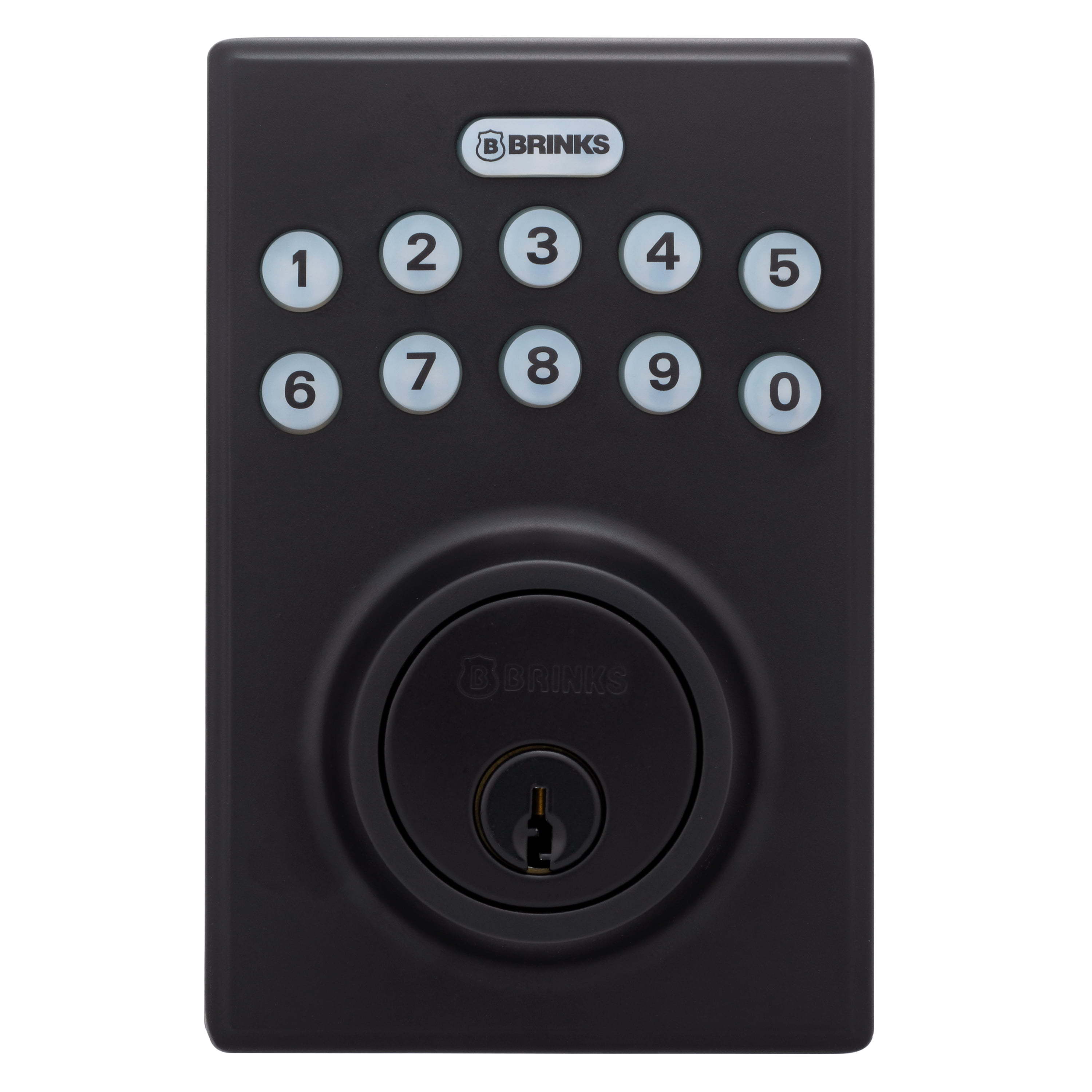 Brinks Electronic Keypad Single Cylinder Deadbolt Lock, Matte Black