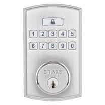 Brinks Electronic Keypad Single Cylinder Deadbolt with Pro-Guard, Satin Nickel Finish