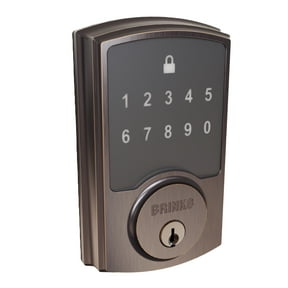 Brinks Electronic Touchpad Deadbolt with Pro-Guard, Transitional, Tuscan Bronze