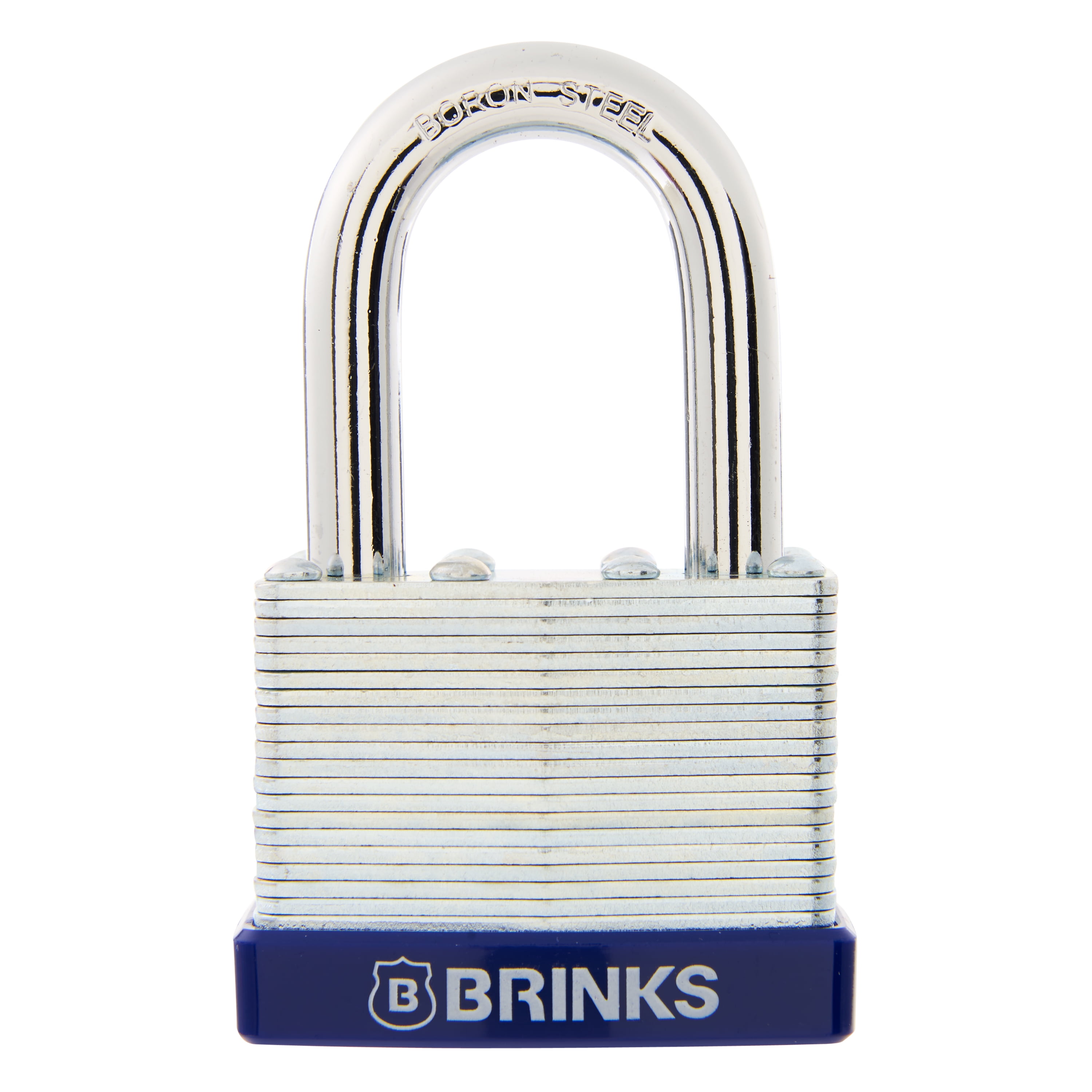 Brinks High Security Laminated Steel Padlock, 50mm with 13/8 inch Boron Shackle, 12Pack