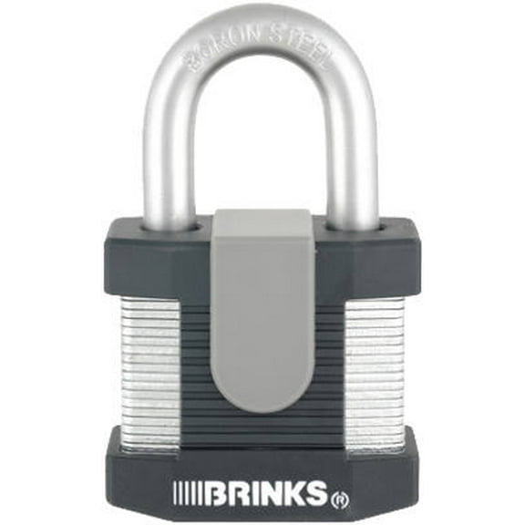 Brinks Home Security Commercial Steel Padlocks, 3/8" Dia., Black/Gray,