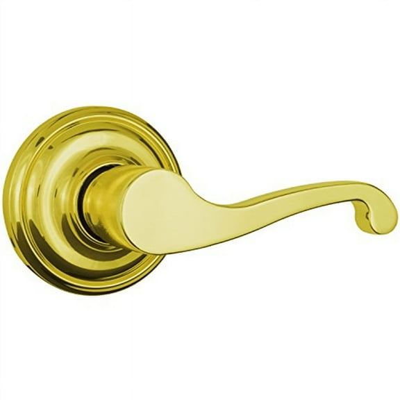 Brinks Home Security Push Pull Rotate Door Locks 23054-105 Glenshaw Passage Lever, Polished Brass