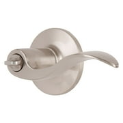 Brinks Interior Locking Modern Wave Style Lever Doorknob, Satin Nickel Finish