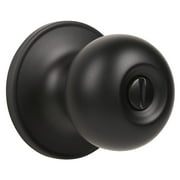 Brinks Interior Locking Privacy Classic Ball Style Doorknob, Matte Black Finish
