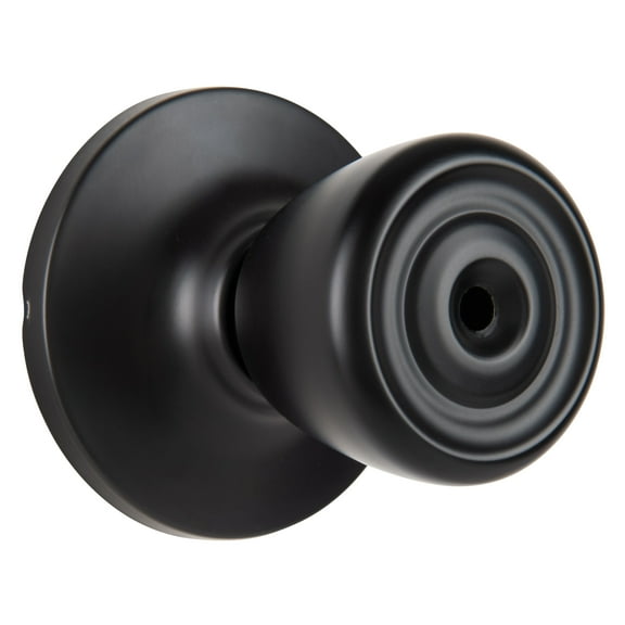 Brinks Interior Locking Privacy Tulip Style Doorknob, Matte Black Finish