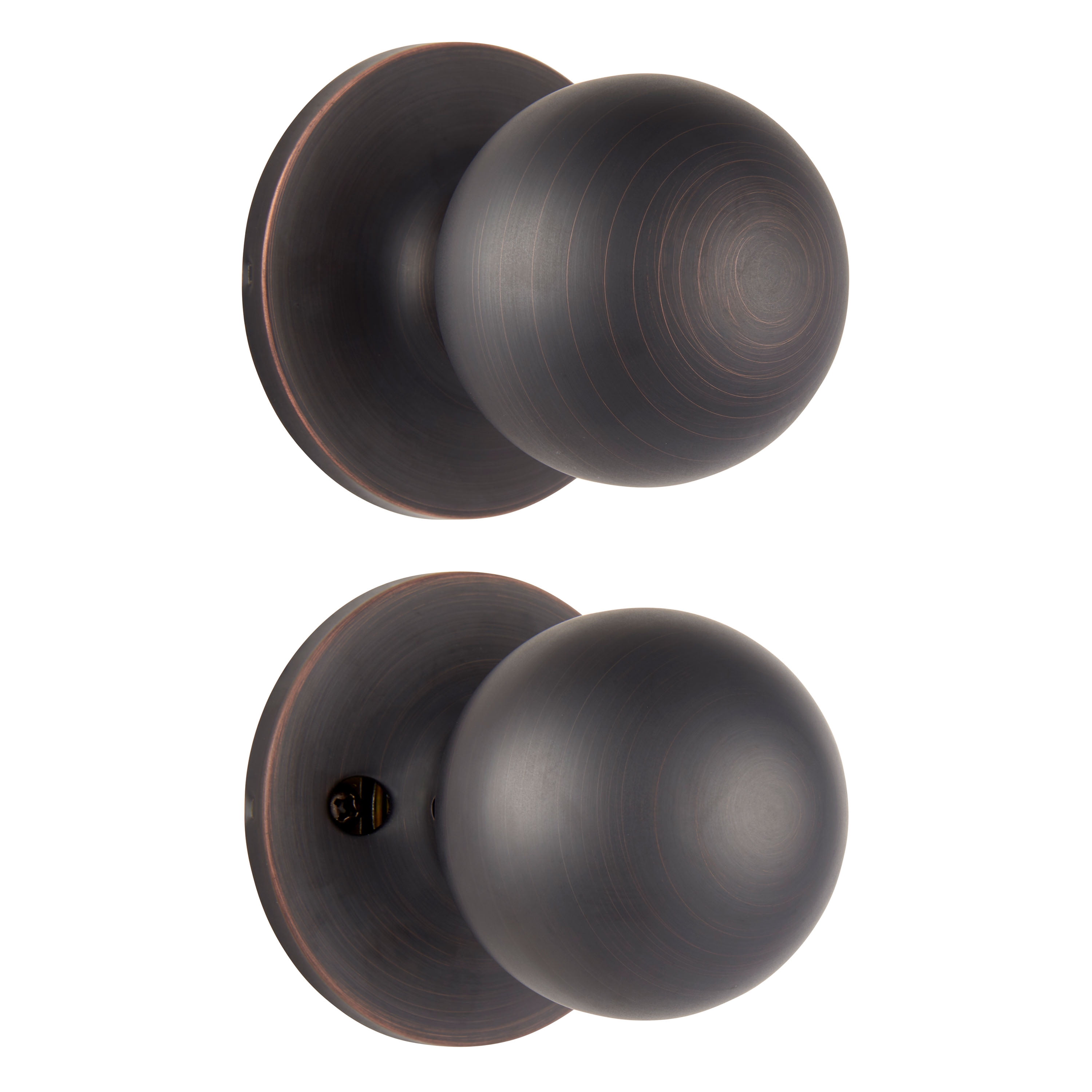 Brinks, Interior NonLocking Passage Doorknob, Round, Tuscan Bronze