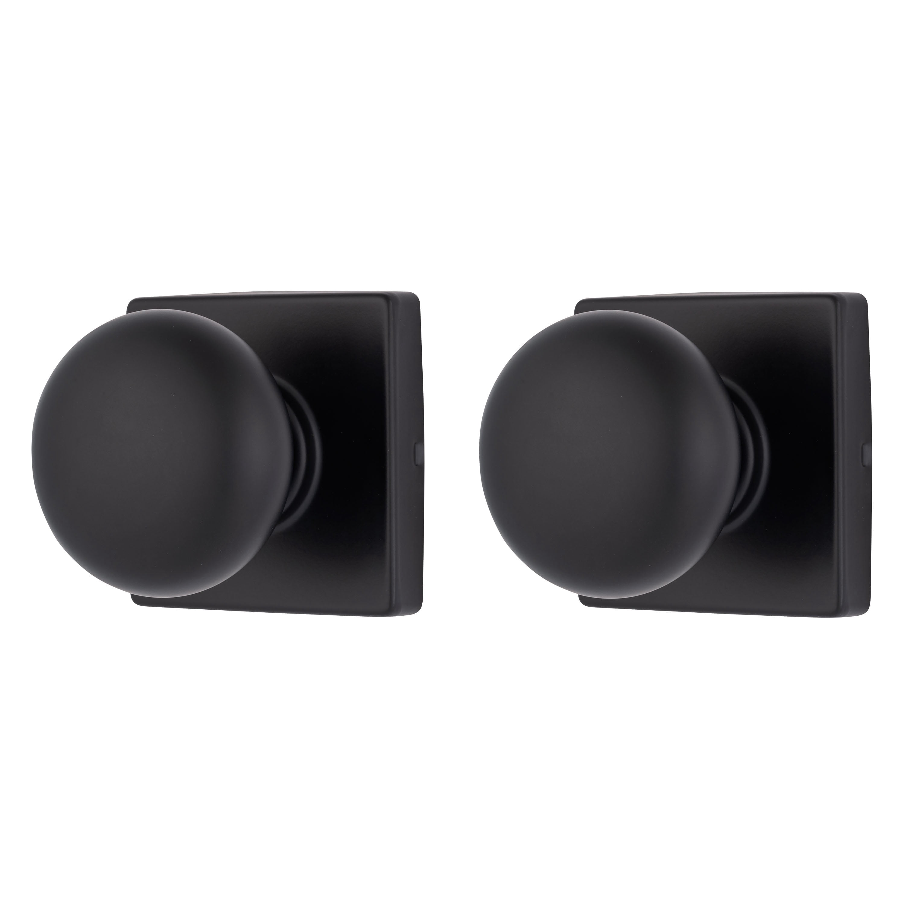 Brinks Contemporary Interior Passage Door Knob, Matte Black, 2 pack