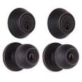 thumbnail image 1 of Brinks, Keyed Door Knob & Deadbolt Set, Ball Style, Tuscan Bronze Finish, 2-Pack, 1 of 18