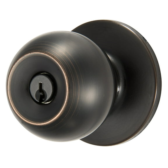 Brinks Keyed Entry Classic Ball Style Doorknob, Tuscan Bronze Finish
