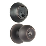 Brinks Keyed Entry Classic Ball Style Doorknob and Deadbolt Combo pack, Tuscan Bronze Finish