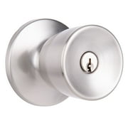 Brinks Keyed Entry Classic Bell Style Doorknob, Satin Nickel Finish
